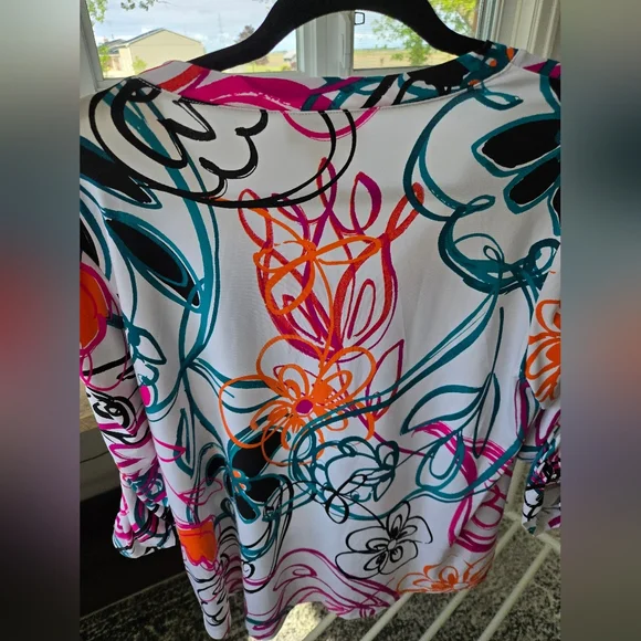 Joseph Ribkoff Multicolor Floral Top - Picture 3 of 6
